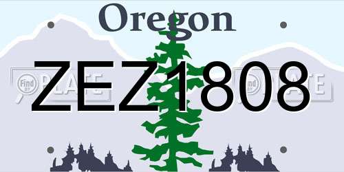 ZEZ1808 Oregon License Plate
