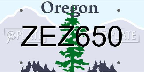 ZEZ650 Oregon License Plate