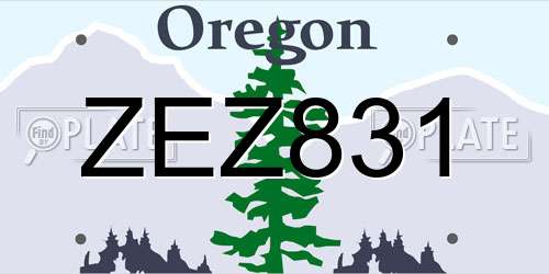 ZEZ831 Oregon License Plate