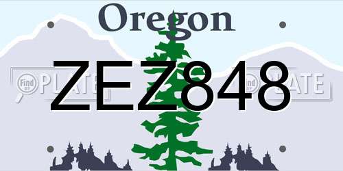 ZEZ848 Oregon License Plate