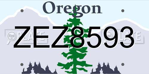 ZEZ8593 Oregon License Plate