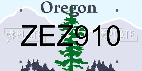 ZEZ910 Oregon License Plate