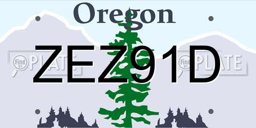 ZEZ91D Oregon License Plate