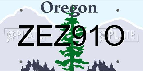 ZEZ91O Oregon License Plate