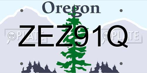 ZEZ91Q Oregon License Plate