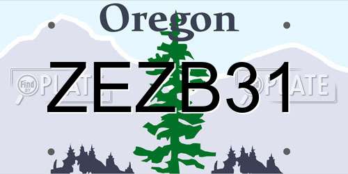 ZEZB31 Oregon License Plate