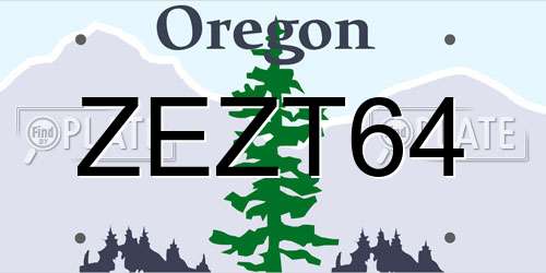 ZEZT64 Oregon License Plate