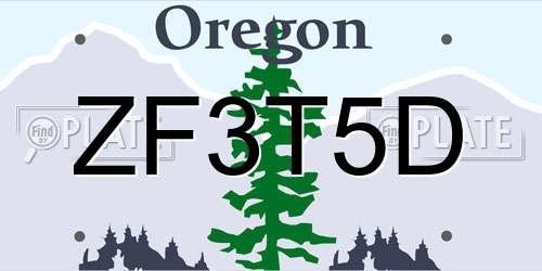 ZF3T5D Oregon License Plate