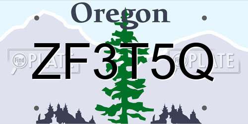 ZF3T5Q Oregon License Plate