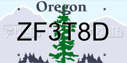 ZF3T8D Oregon License Plate