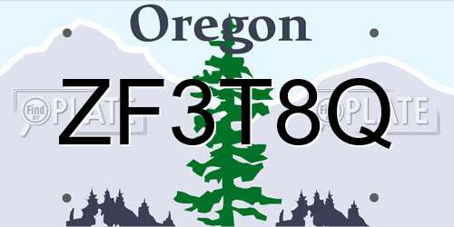 ZF3T8Q Oregon License Plate