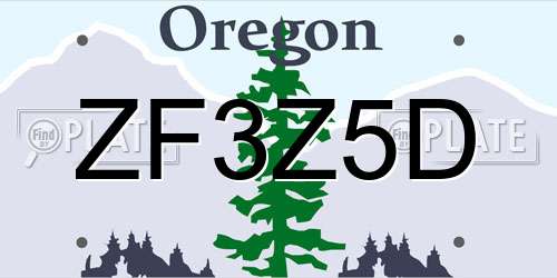 ZF3Z5D Oregon License Plate