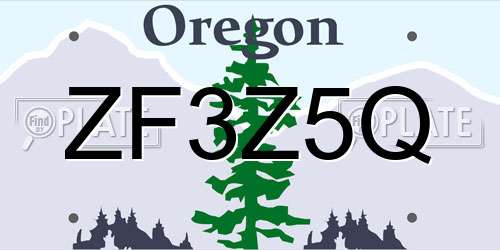 ZF3Z5Q Oregon License Plate