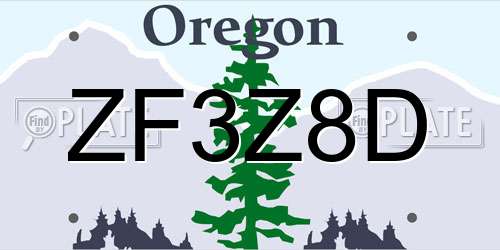ZF3Z8D Oregon License Plate