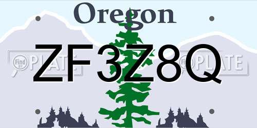 ZF3Z8Q Oregon License Plate