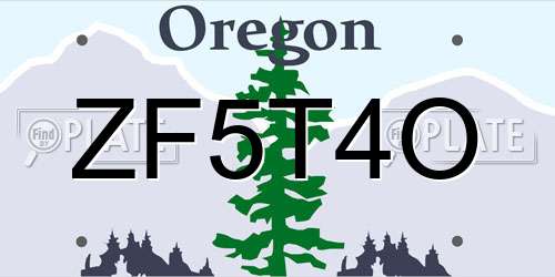 ZF5T4O Oregon License Plate
