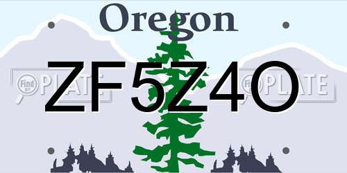 ZF5Z4O Oregon License Plate