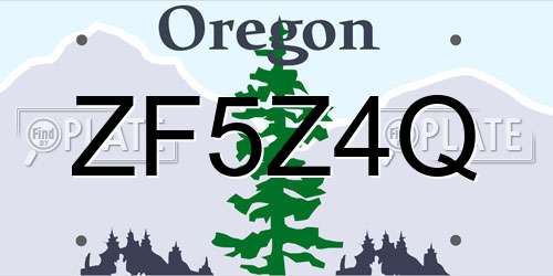 ZF5Z4Q Oregon License Plate