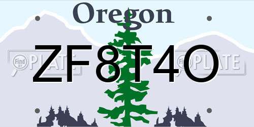 ZF8T4O Oregon License Plate