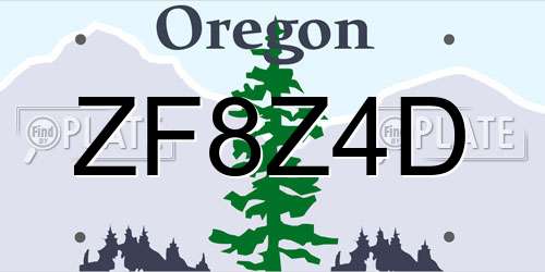 ZF8Z4D Oregon License Plate