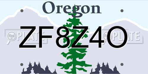 ZF8Z4O Oregon License Plate