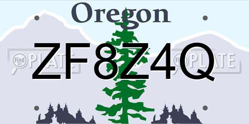 ZF8Z4Q Oregon License Plate