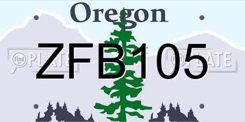 ZFB105 Oregon License Plate