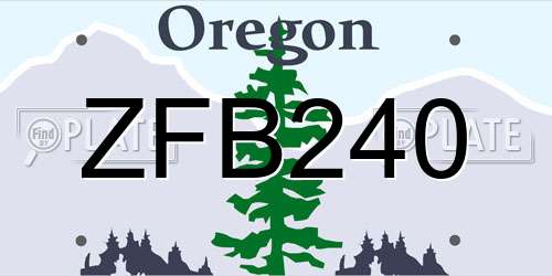 ZFB240 Oregon License Plate