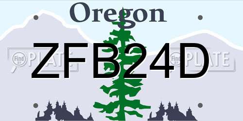 ZFB24D Oregon License Plate