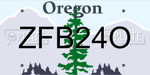 ZFB24O Oregon License Plate