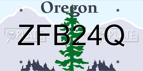 ZFB24Q Oregon License Plate