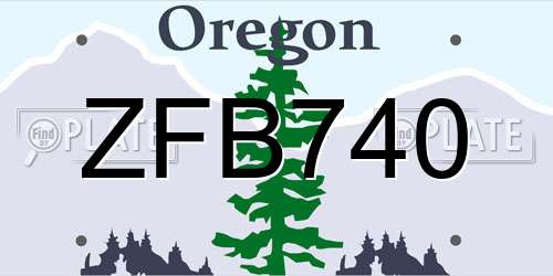 ZFB740 Oregon License Plate