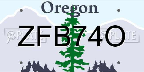 ZFB74O Oregon License Plate