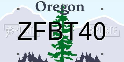 ZFBT40 Oregon License Plate