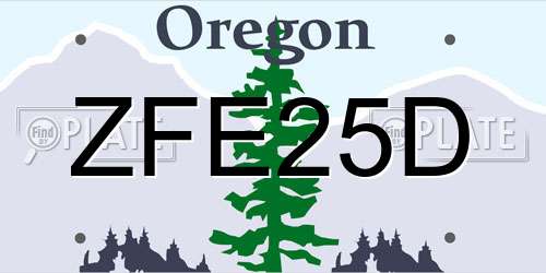 ZFE25D Oregon License Plate