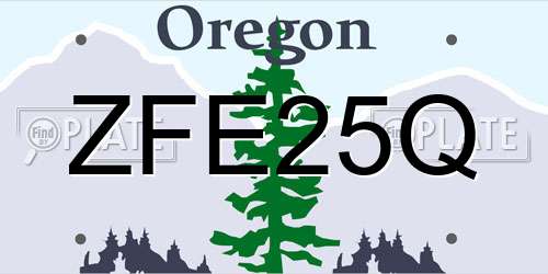 ZFE25Q Oregon License Plate