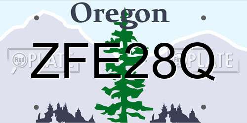 ZFE28Q Oregon License Plate