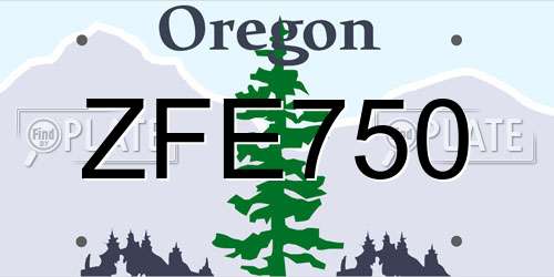 ZFE750 Oregon License Plate