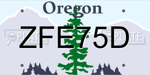 ZFE75D Oregon License Plate
