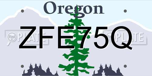 ZFE75Q Oregon License Plate