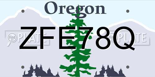 ZFE78Q Oregon License Plate
