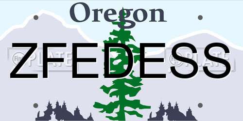 ZFEDESS Oregon License Plate