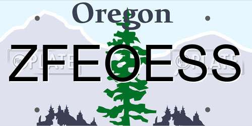 ZFEOESS Oregon License Plate