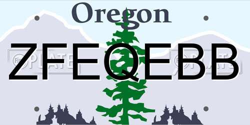 ZFEQEBB Oregon License Plate