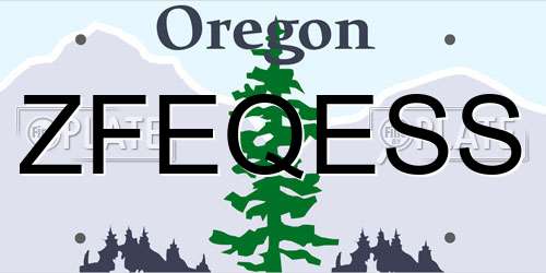 ZFEQESS Oregon License Plate