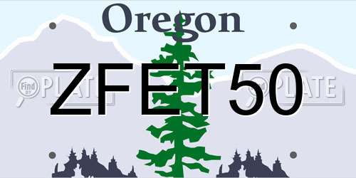 ZFET50 Oregon License Plate
