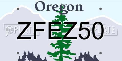 ZFEZ50 Oregon License Plate