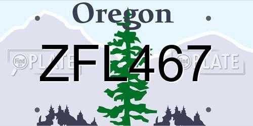 ZFL467 Oregon License Plate