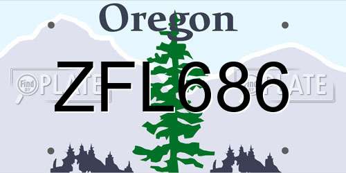 ZFL686 Oregon License Plate