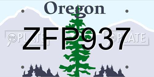 ZFP937 Oregon License Plate